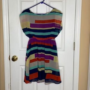 Fun & Flirt shear color block dress